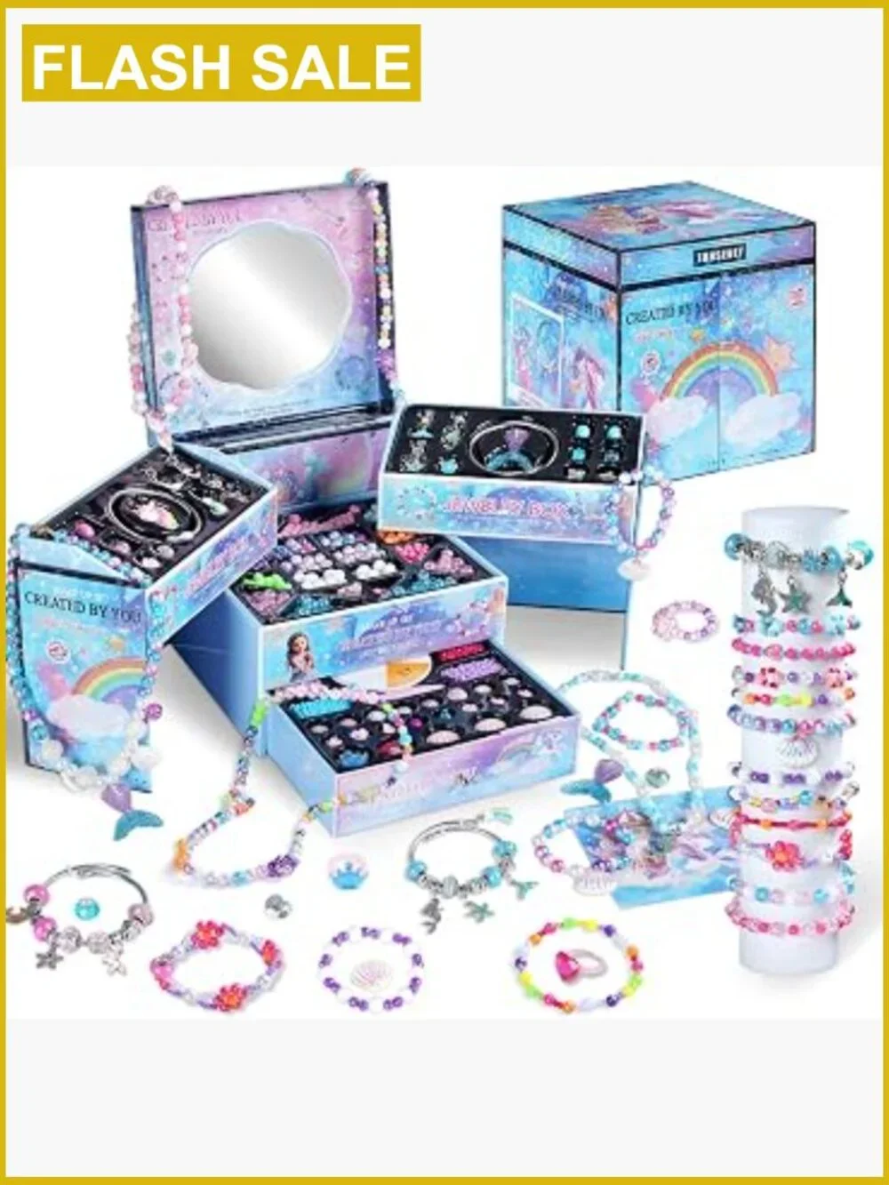 2000pcs Charm Beads Bracelet Making Kit for Girls Ages 4-12